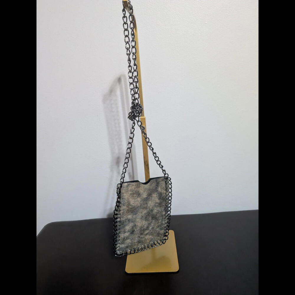 Chain link Micro handbag/ Cell Phone Purse Gray